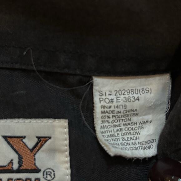 Ely Cattleman Pearl Snap Shirt Men Large Black Rockbilly Cowboy Western Vintage - Picture 5 of 5